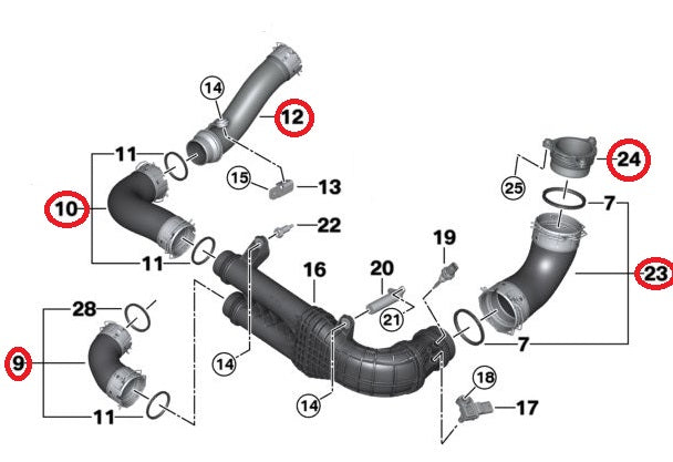 BMW チャージパイプ M3 M4 M2 X3M X4M G80 G82 G83 G87 F97 F98 S58
