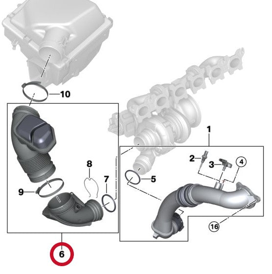 BMW インテークパイプ M140i M240i 340i 440i F20 F21 F22 F23 F30 F31 F32 F33 F34 F36 B58