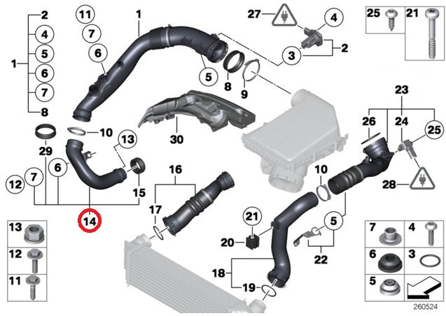 BMW インテークパイプ 135i 335i X1 E82 E88 E90 E91 E92 E93 E84 N55 13717599290
