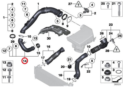 BMW インテークパイプ 135i 335i X1 E82 E88 E90 E91 E92 E93 E84 N55 13717599290