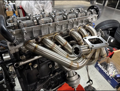 2JZ-GE T4フランジ(シングルポート)上置き エキマニ 44mmウエストゲート用