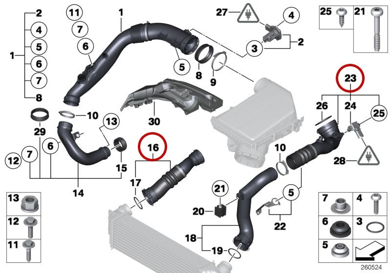 BMW チャージパイプ ブーストパイプ セット 535i 640i 740i F01 F06