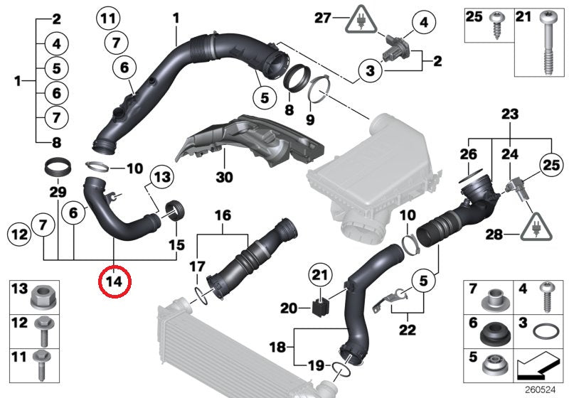 BMW インテークパイプ 535i 740i GT F07 F10 F11 F01 F02 N55 13717583727
